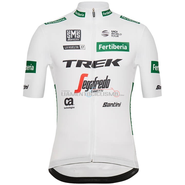 Abbigliamento Ciclismo Trek Segafredo Manica Corta 2018 Bianco Verde